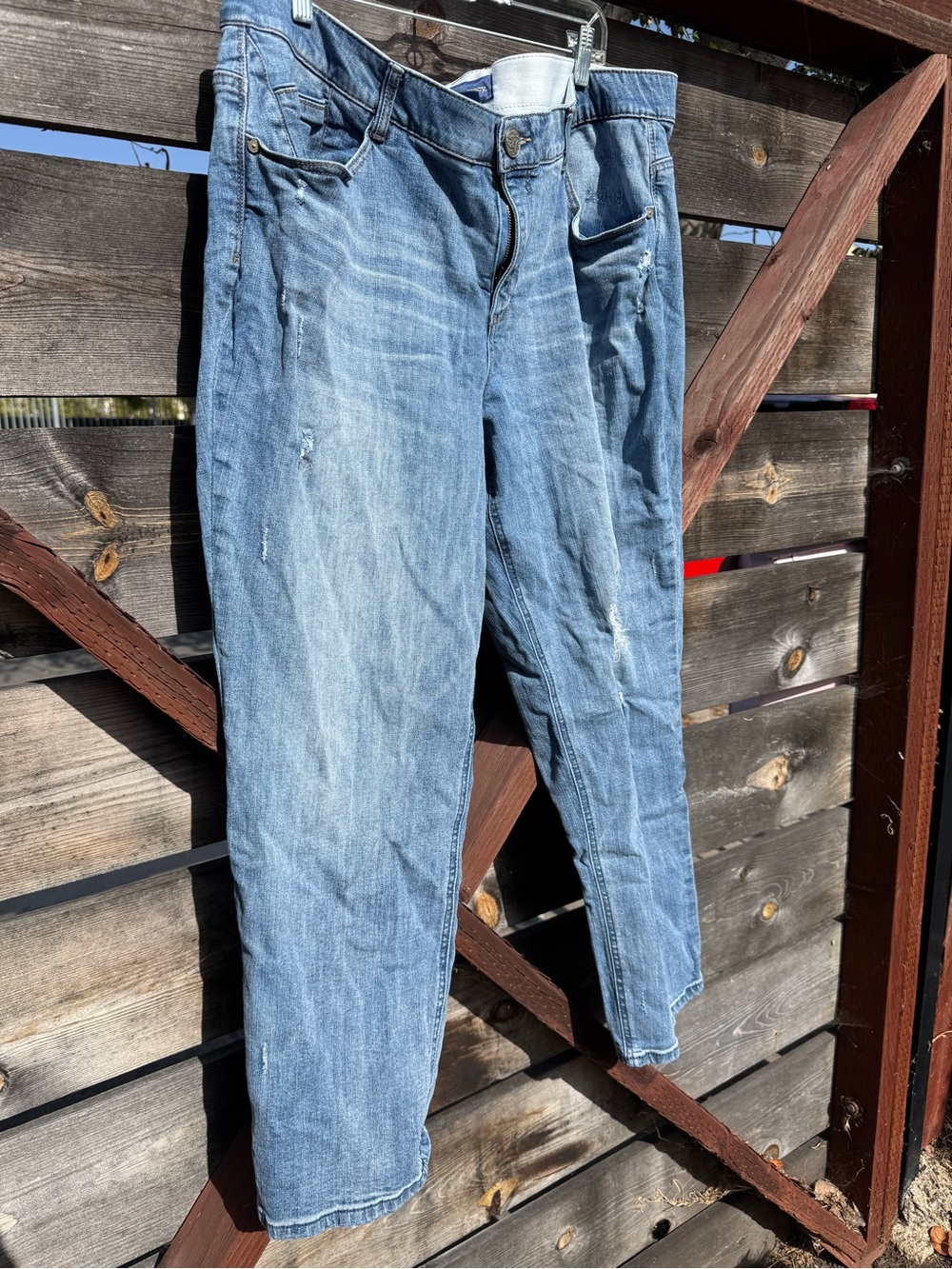 Democracy Plus Size 22W Absolution Light Wash Distressed Jeans Curvy 3XL